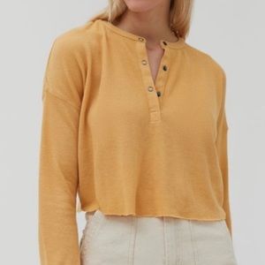 URBAN OUT FROM UNDER EMMY HENLEY TOP YELLOW